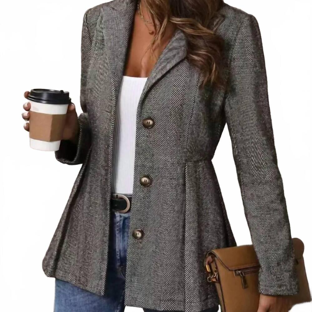 NEW MISS SPARKLING women's greyson tailored blazer in grey - Picture 2 of 2